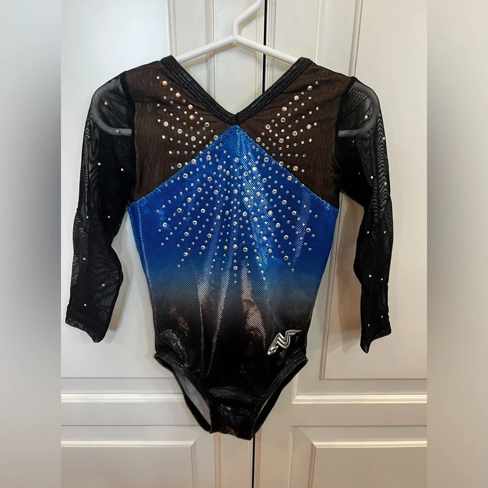 3/4 Sleeve Length Alpha Factor Competitive Gymnastics Leotard - Picture 1 of 6
